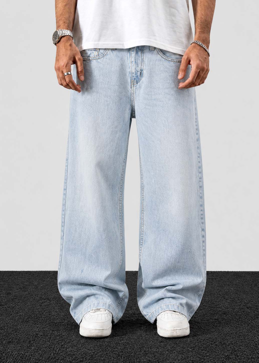 Ice Blue Baggy Jeans