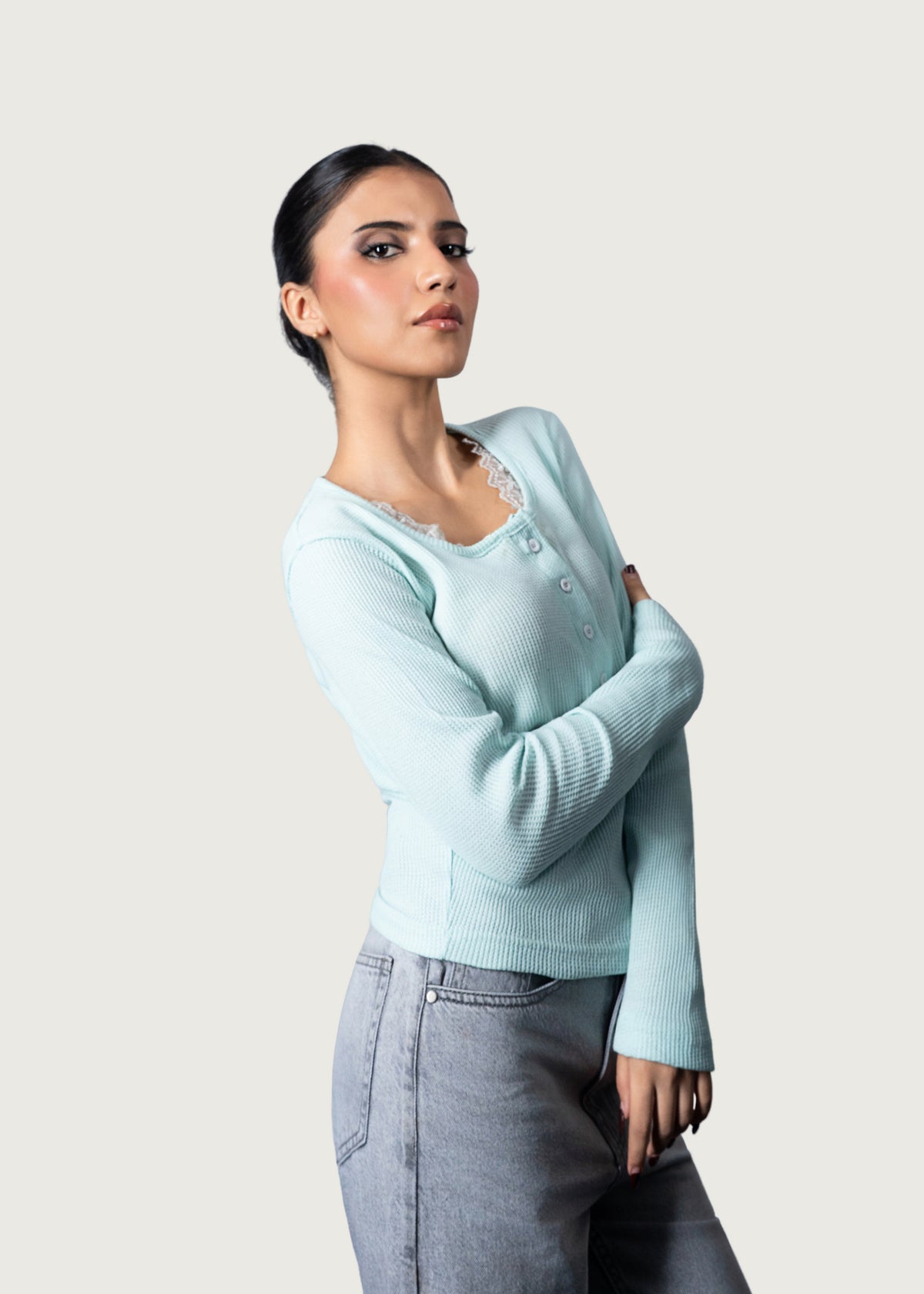 Blue Lace Henley