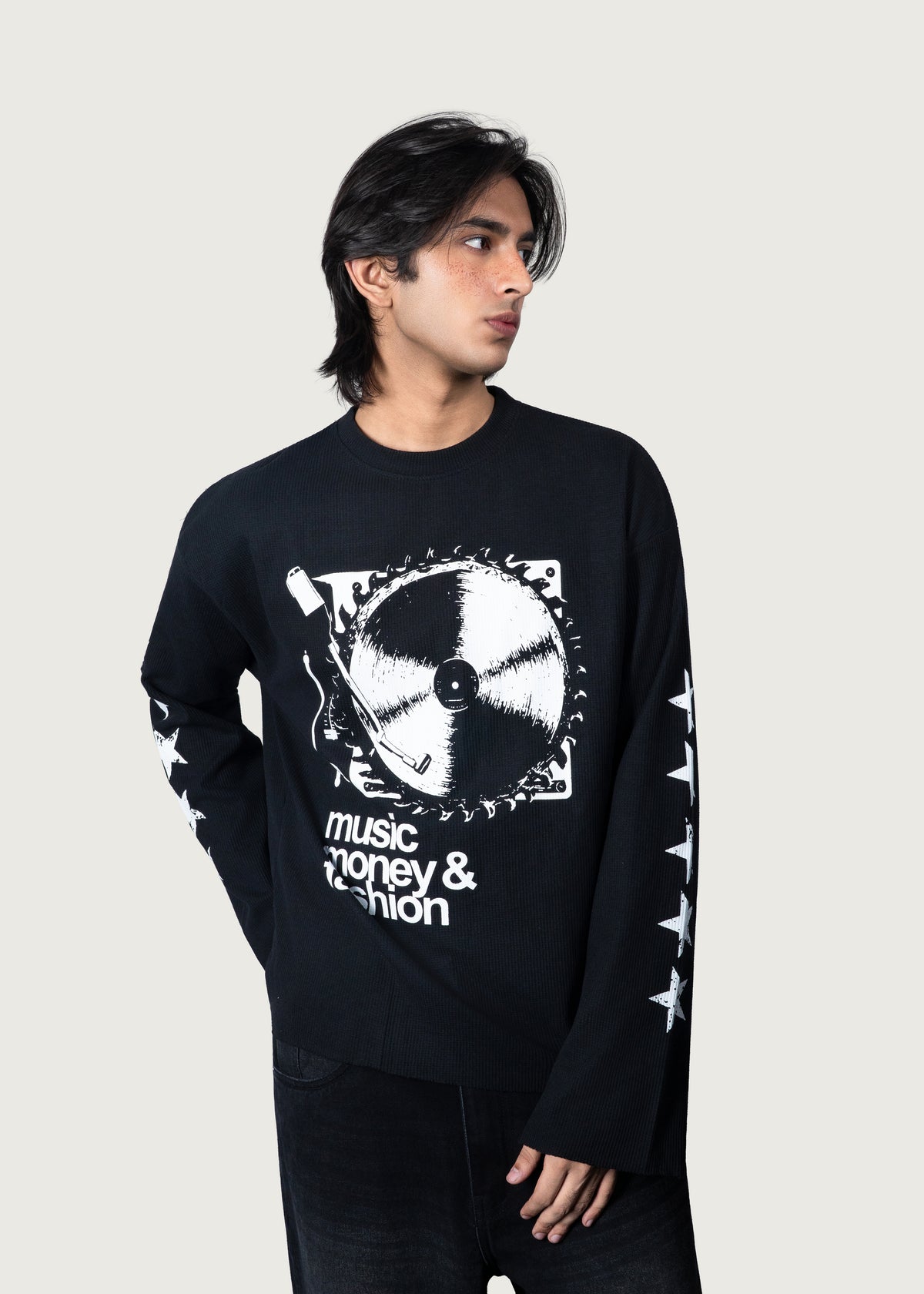 Black Waffle Tee