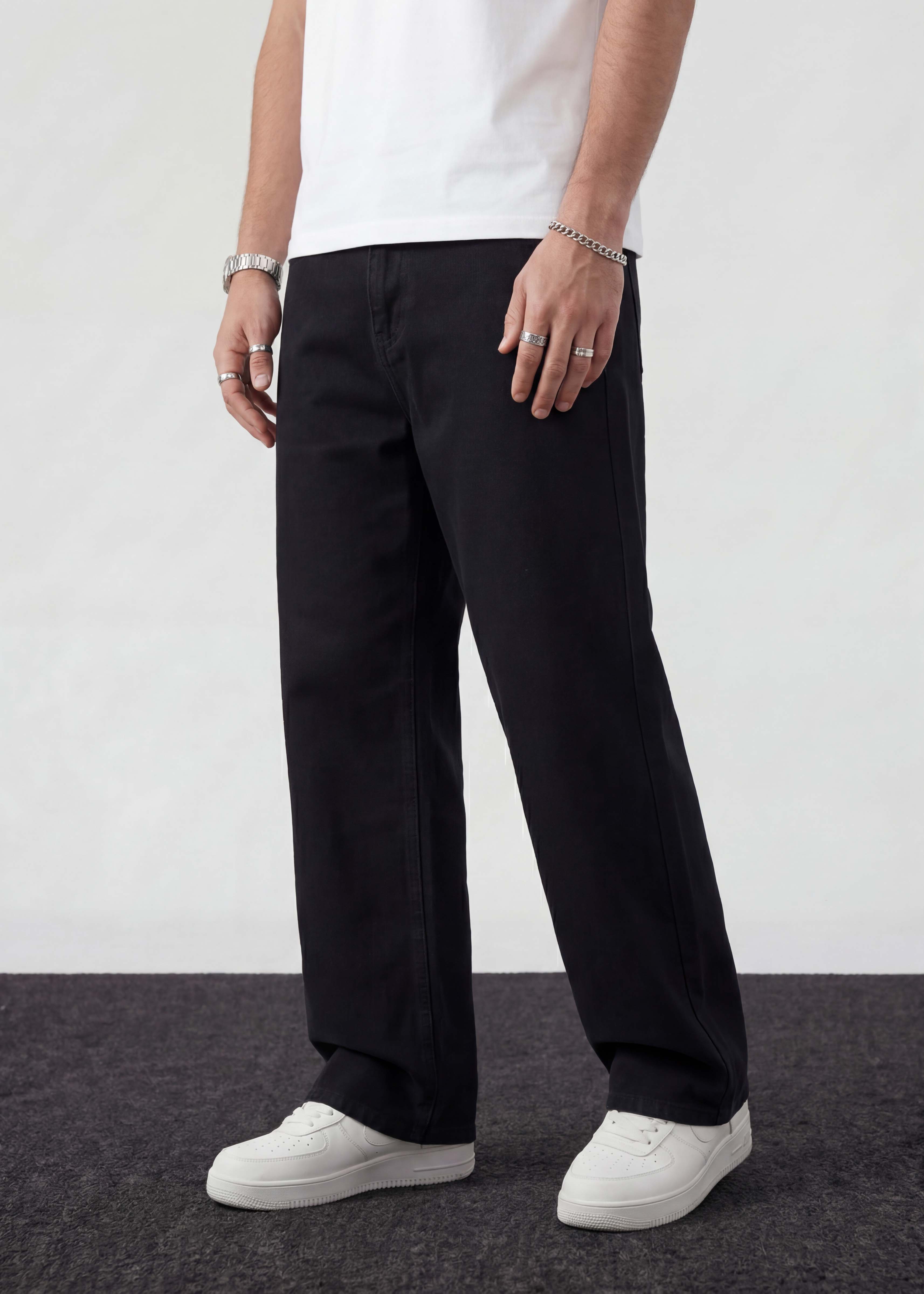 Jet Black Relaxed Jeans