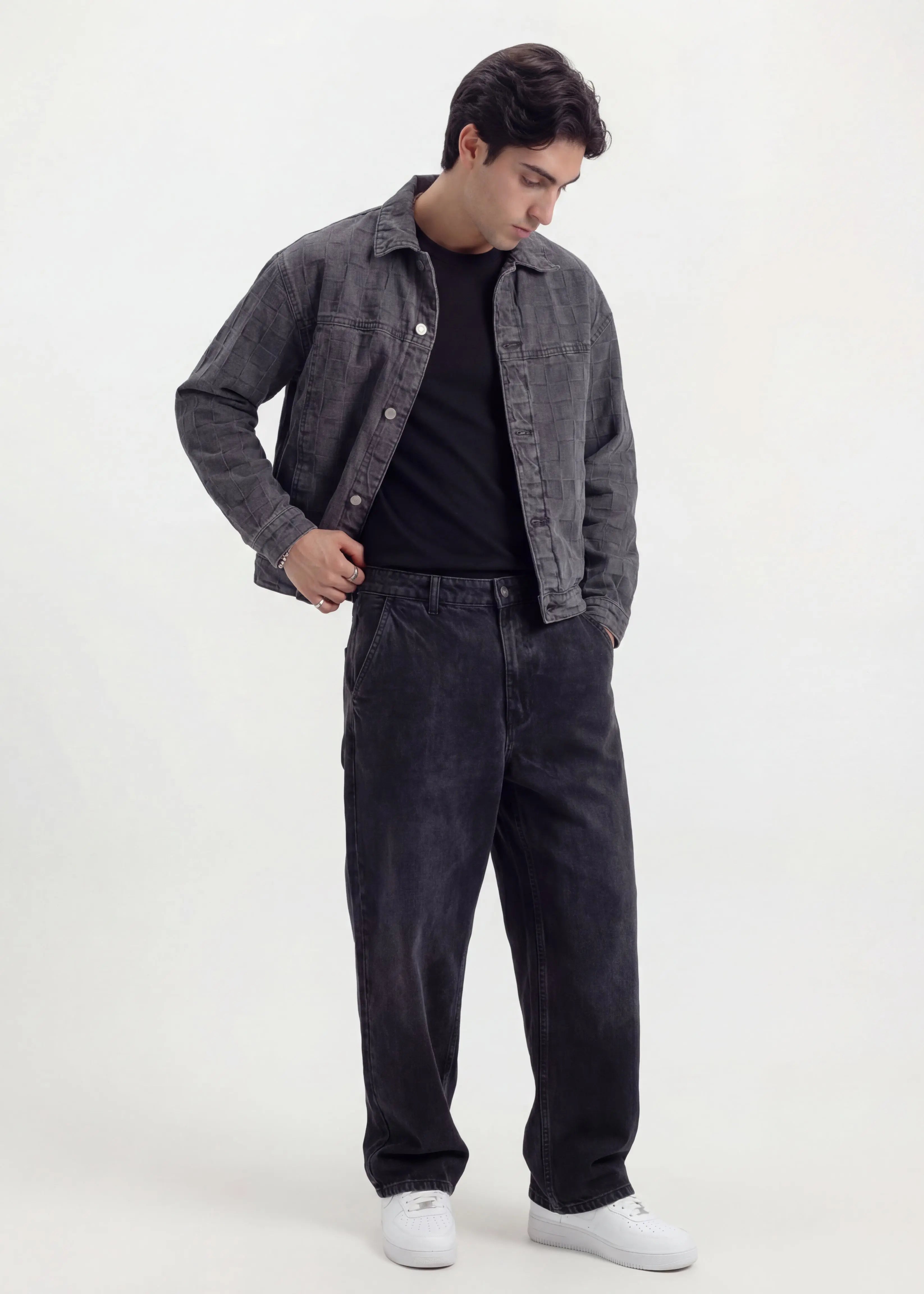 Ash Grid Denim Jacket - Zyric