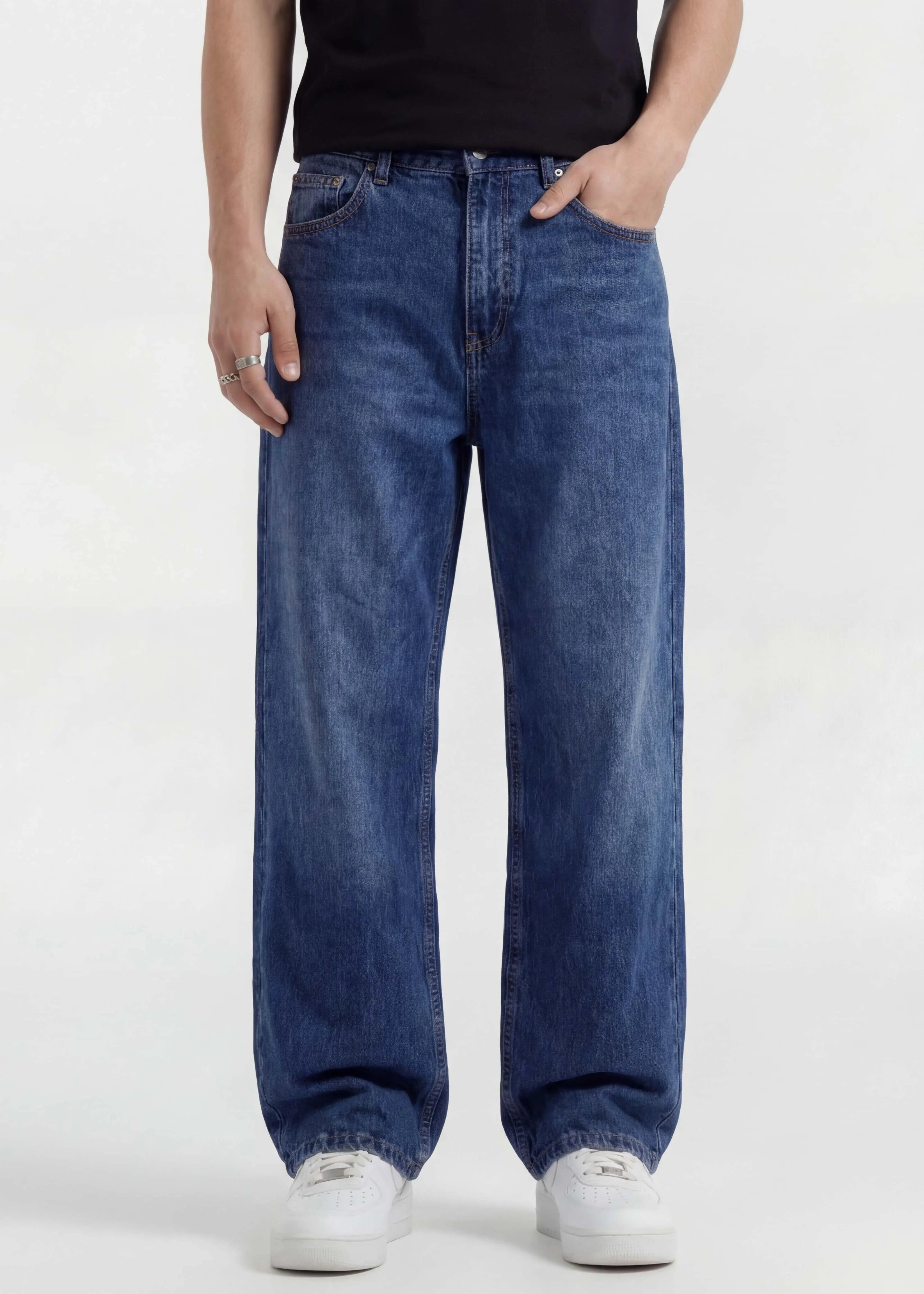 Classic Blue Wash Baggy Jeans - Zyric
