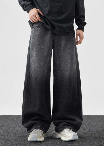 Black Sprayed Baggy Jeans