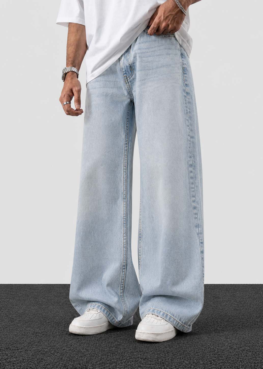 Ice Blue Baggy Jeans