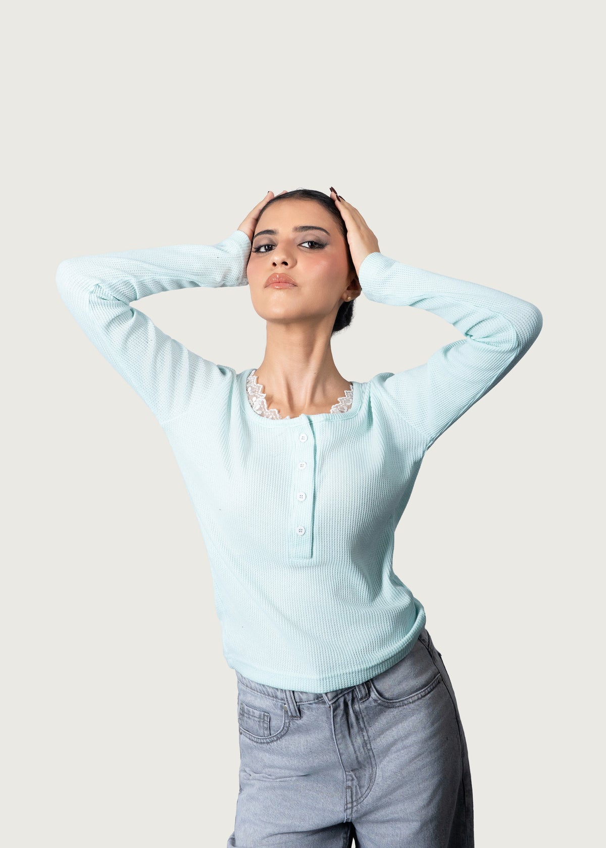 Blue Lace Henley