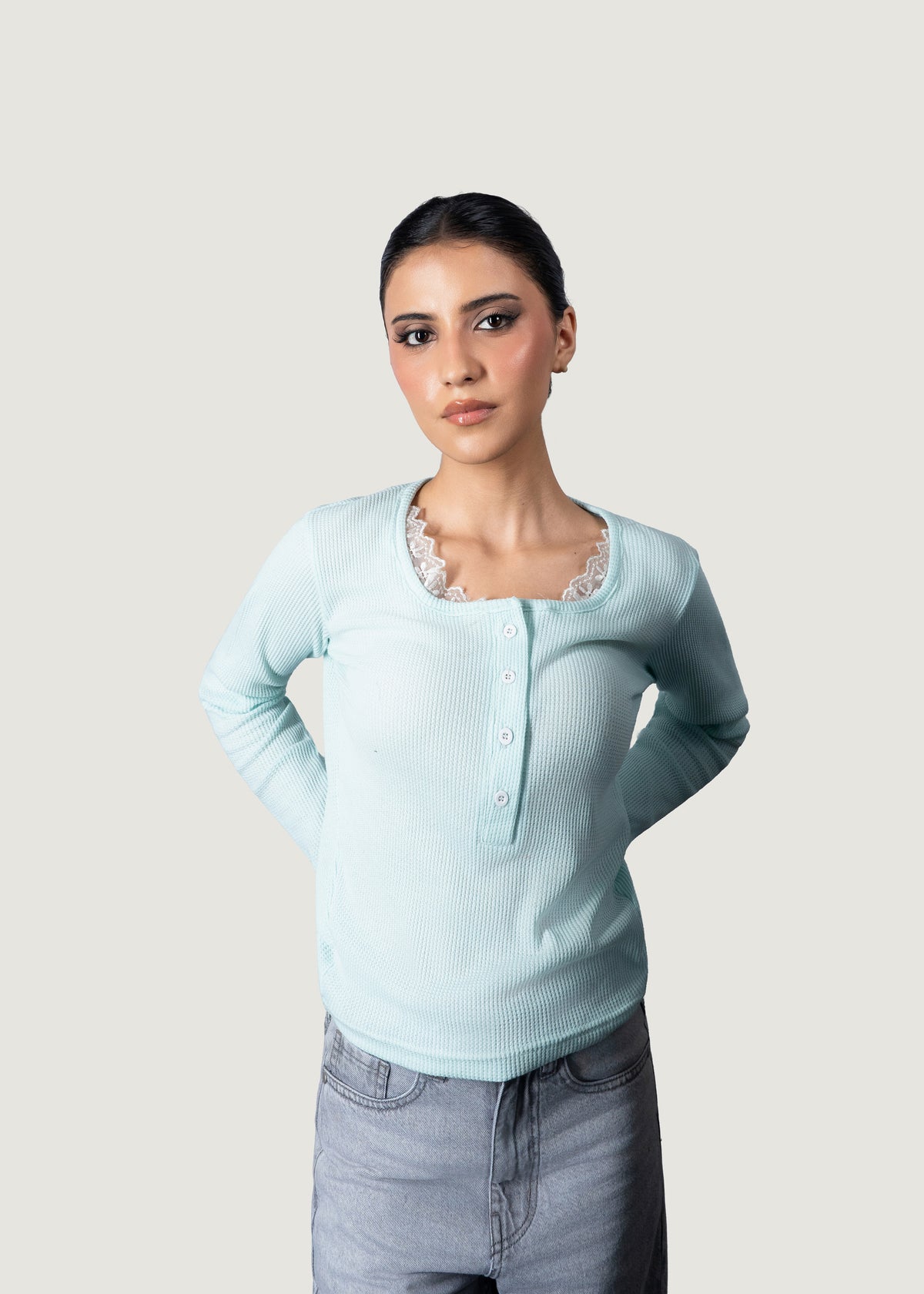 Blue Lace Henley