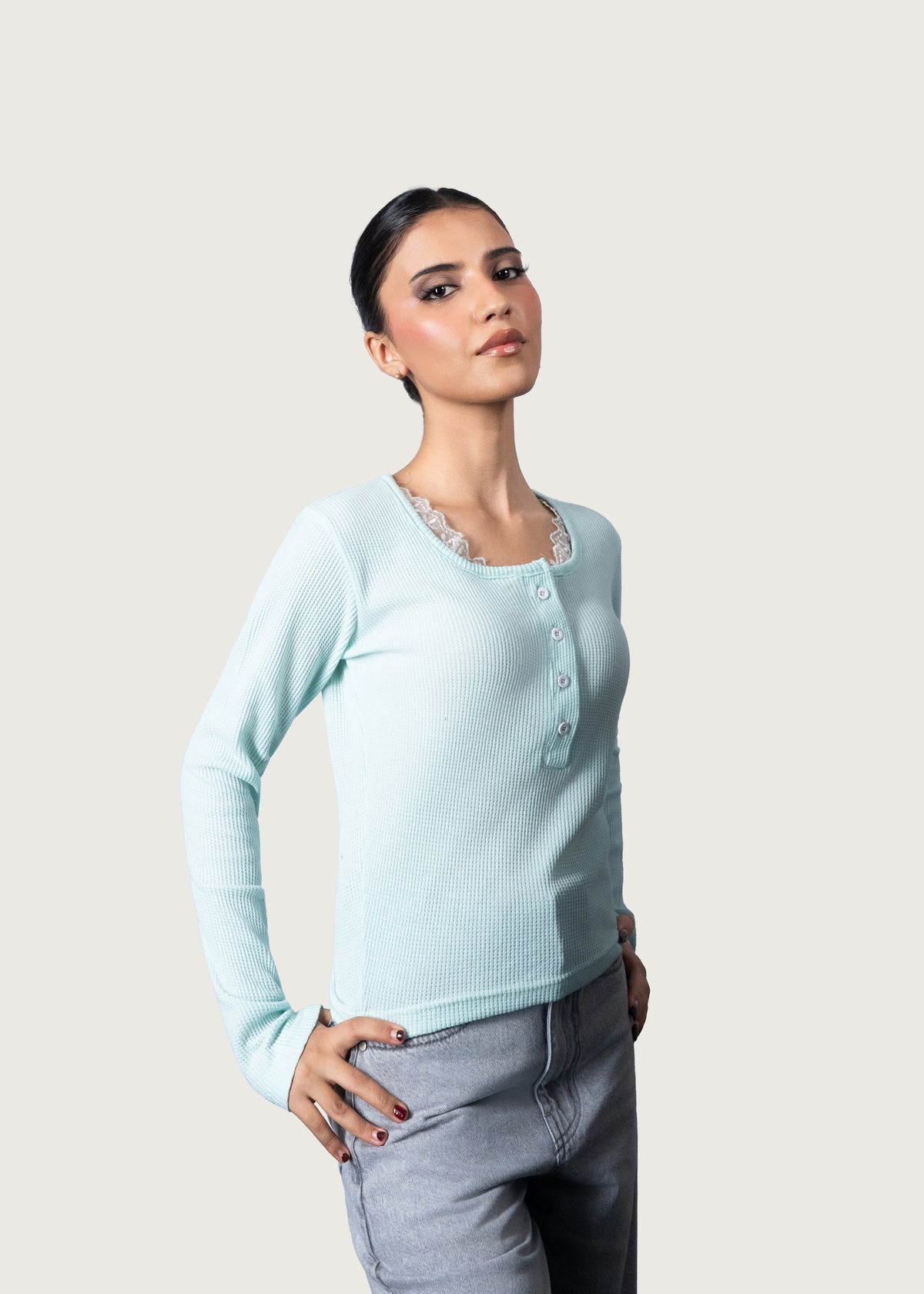 Blue Lace Henley
