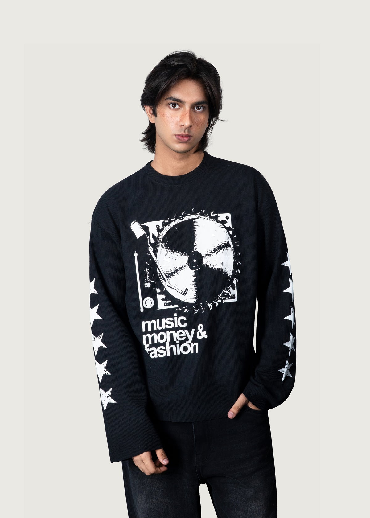 Black Waffle Tee
