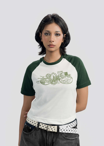 Stamp Raglan Baby Tee
