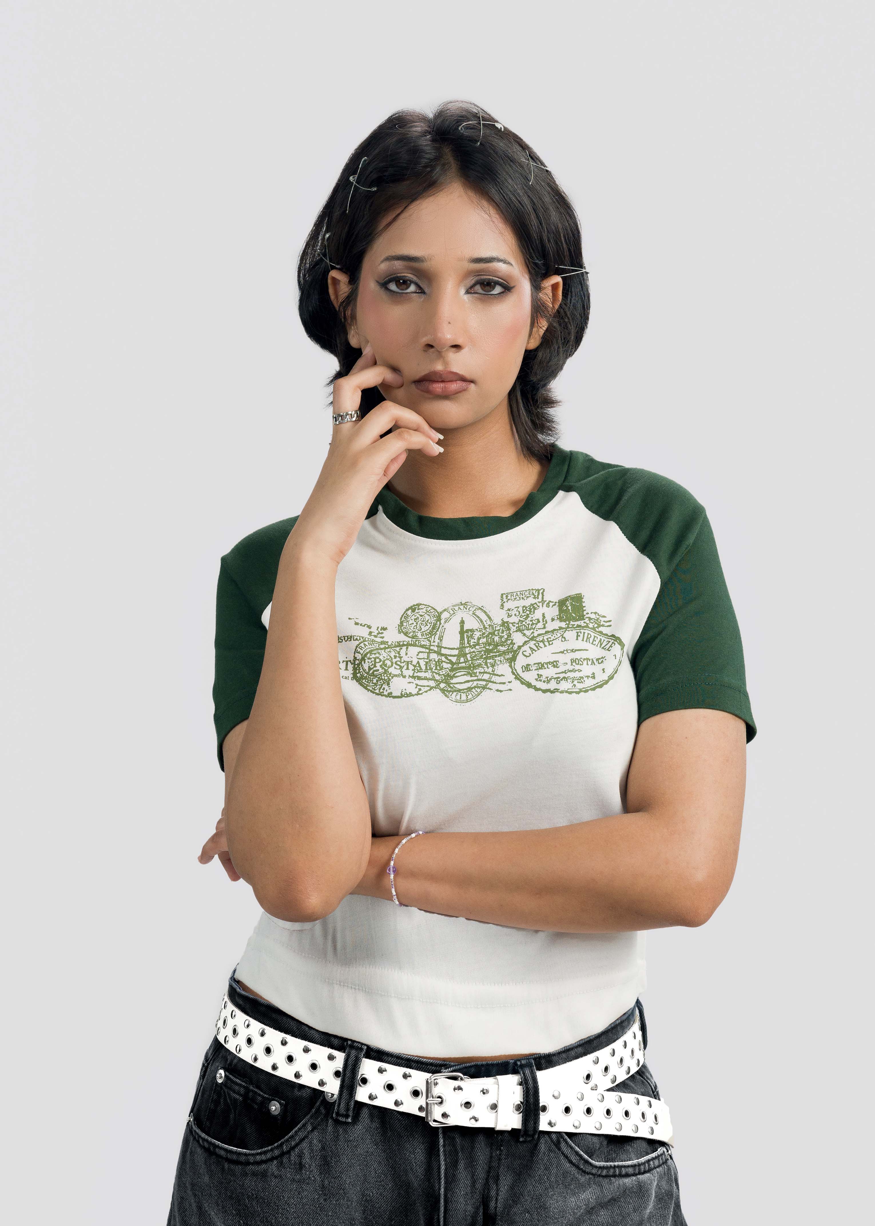Stamp Raglan Baby Tee