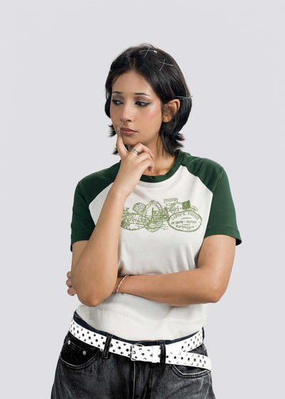 Stamp Raglan Baby Tee
