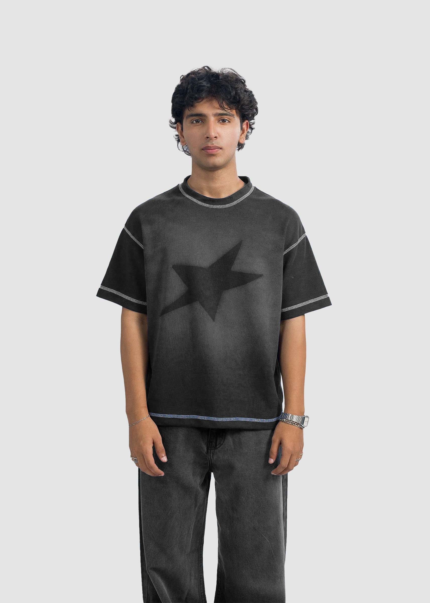 Stencil Star Tee - Black