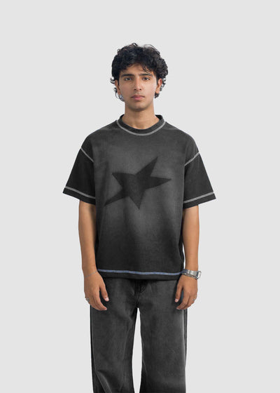 Stencil Star Tee - Black