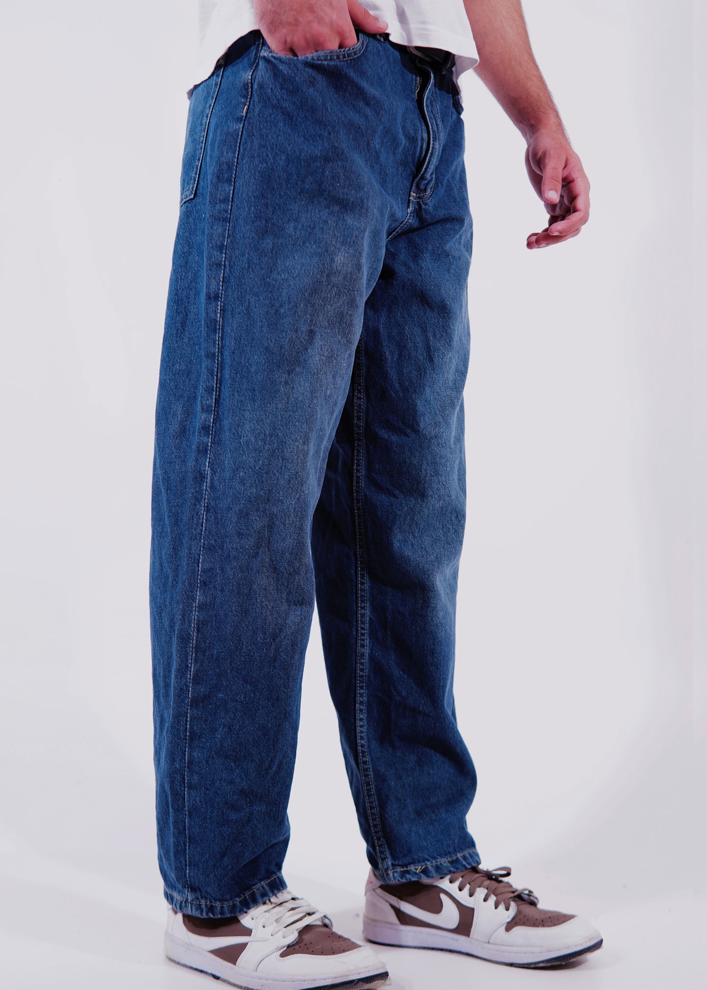 Light Blue Pine Tinted Baggy Jeans