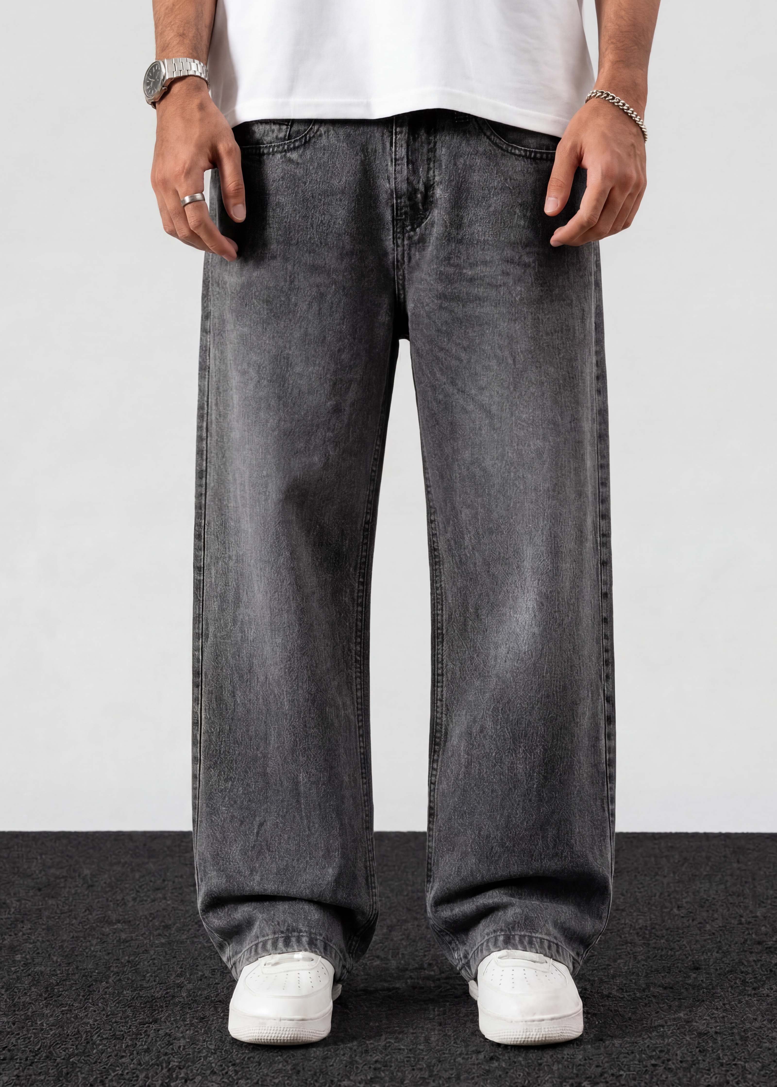 Dark Grey Relaxed Jeans