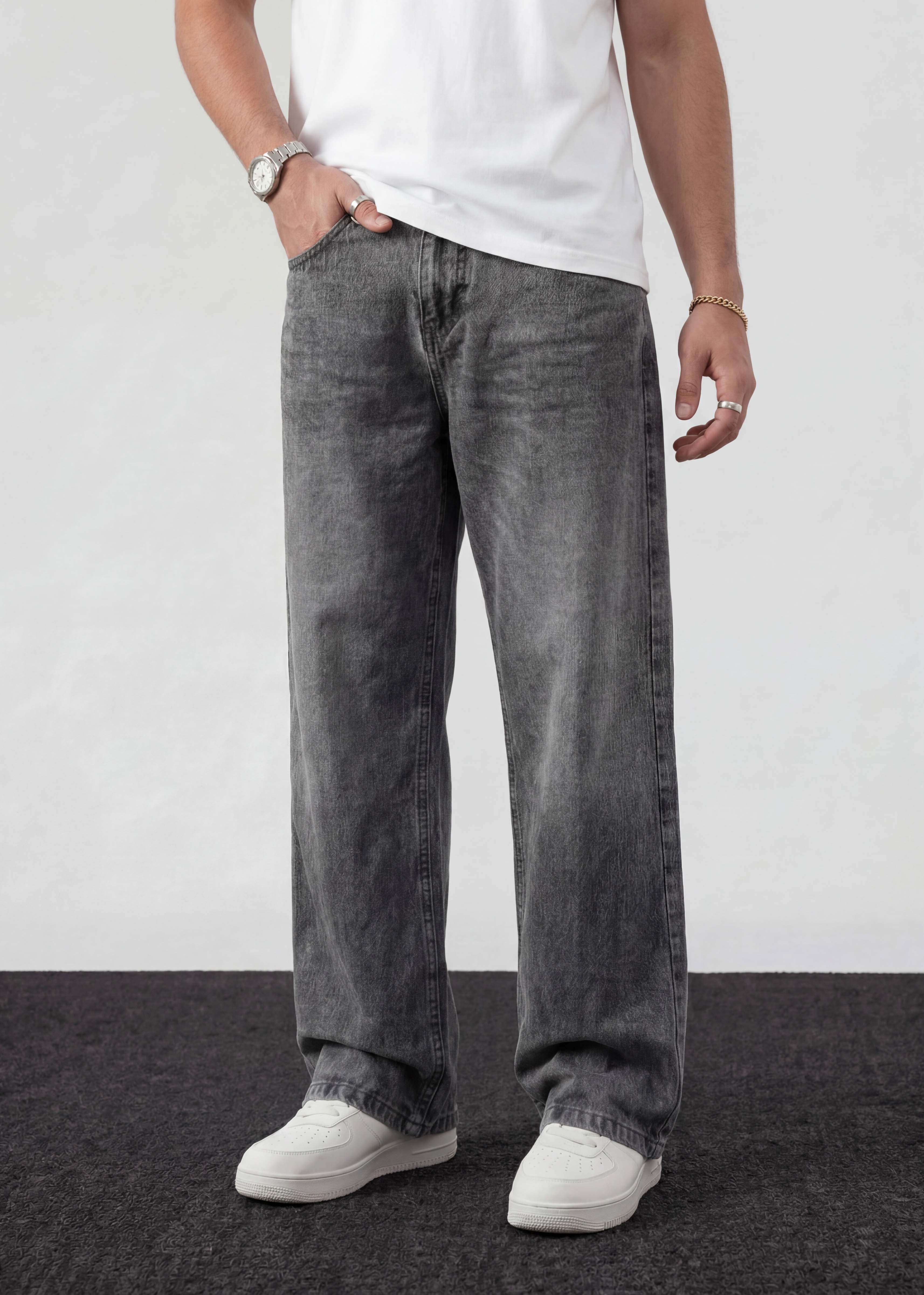 Dark Grey Relaxed Jeans