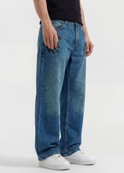 Light Blue Pine Tinted Baggy Jeans