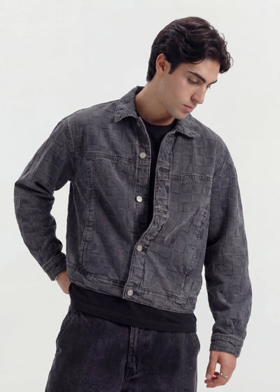 Ash Grid Denim Jacket - Zyric