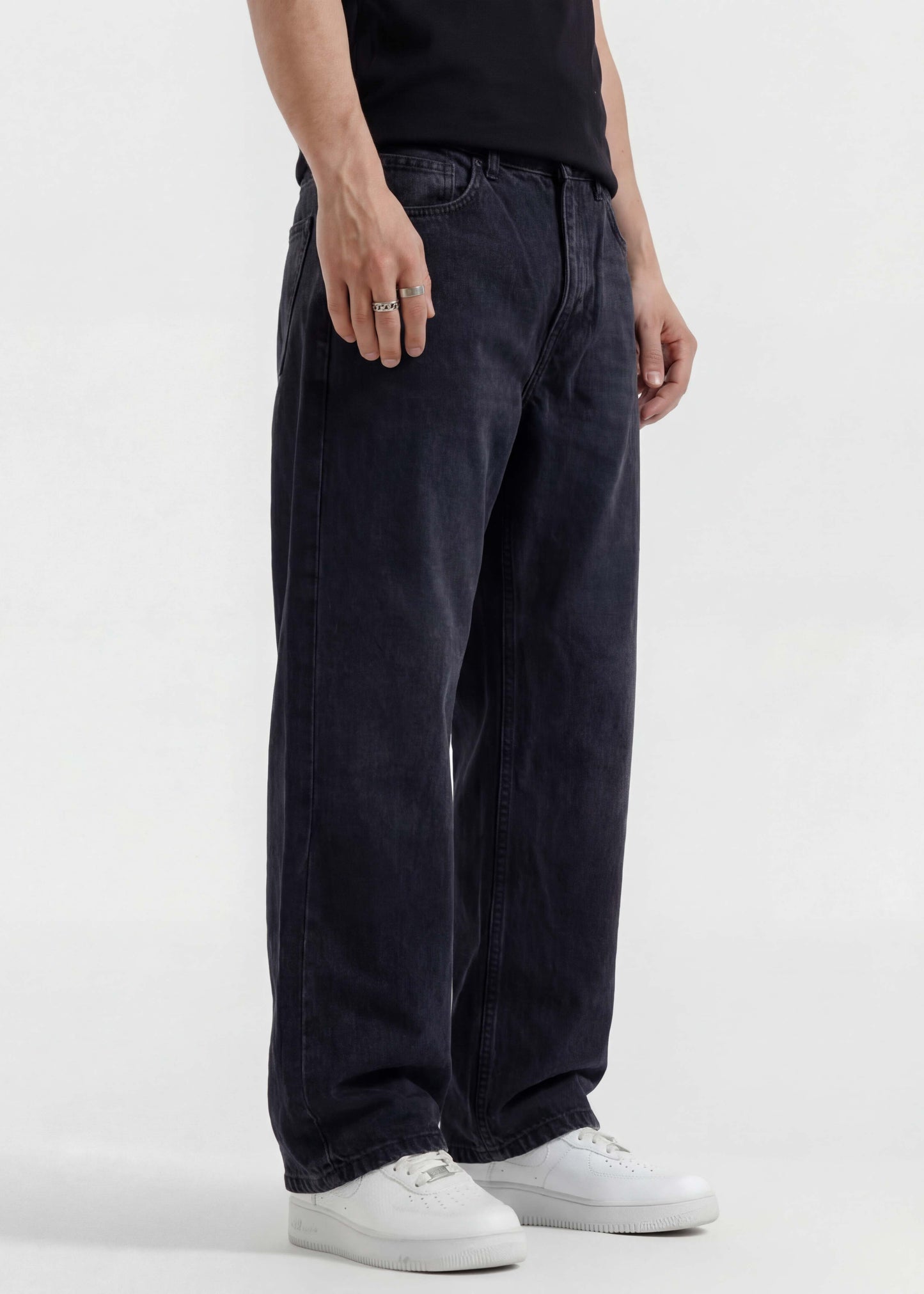 Charcoal Wash Baggy Jeans